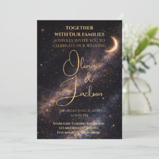 Celestial Starry Night Wedding Invitation