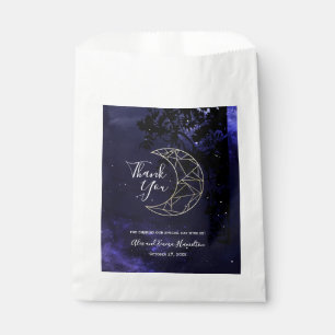 Celestial Starry Sky and Gold Moon Wedding Theme Favour Bag