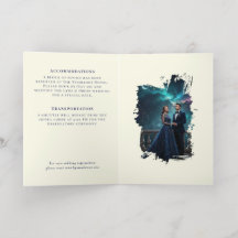 Celestial Stars | Navy/Gold Wedding Enclosure Card
