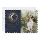 Celestial Stars Two Photo Wedding Thank You Card