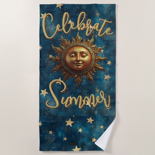Celestial Summer Celebrate Summer  Beach Towel (Front)