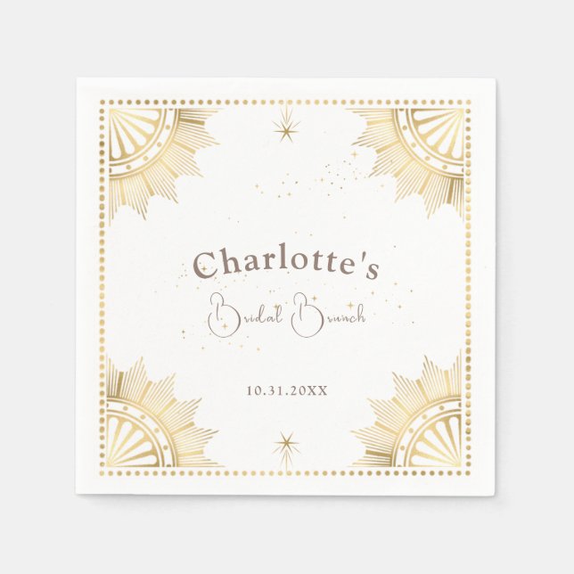 Celestial Sun and Moon Bridal Brunch Shower Napkin (Front)