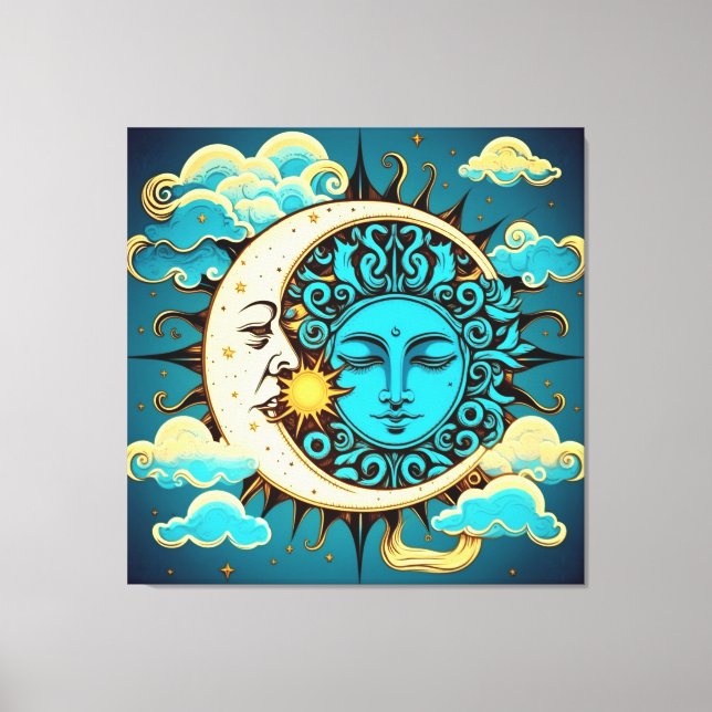 Celestial Sun and Moon Canvas Print (Front)