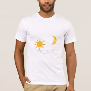 Celestial Sun and Moon Horizon Minimalist Art T-Shirt