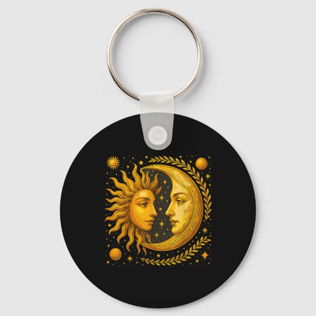 Celestial Sun And Moon  Keychain (Front)