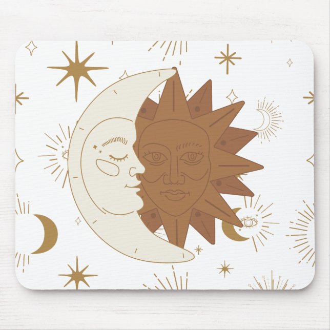 Celestial Sun and Moon Mouse Pad (Front)