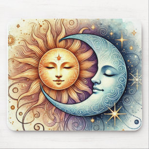 Celestial Sun and Moon Mouse Pad