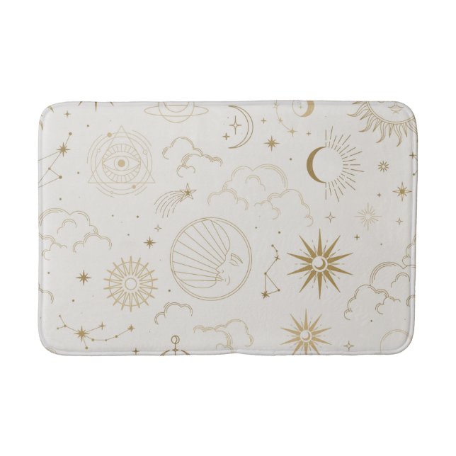Celestial Sun and Moon Mystical Bath Mat (Front)