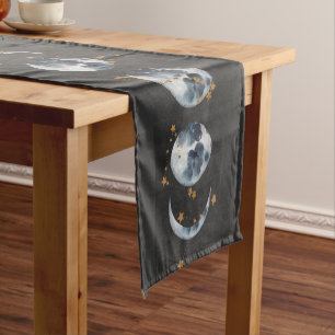 Celestial Sun and Moon Pattern Short Table Runner