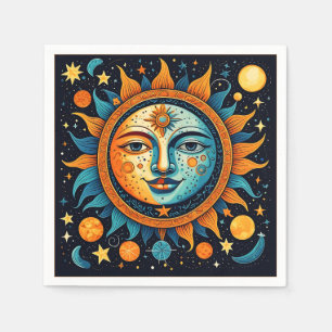 Celestial Sun And Moon Sweatshirt Napkin