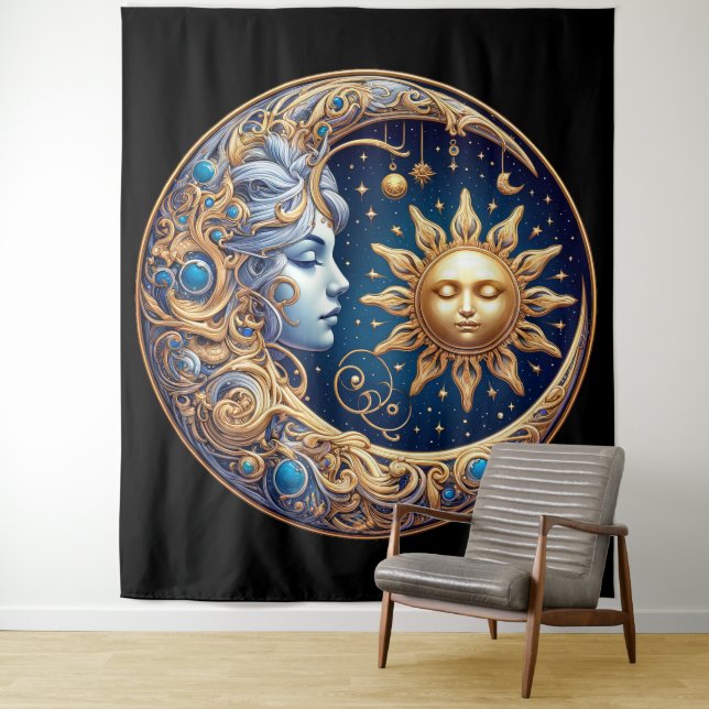 Celestial Sun and Moon  Tapestry (In Situ)