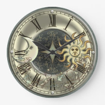 Celestial Sun And Moon Wall Clock