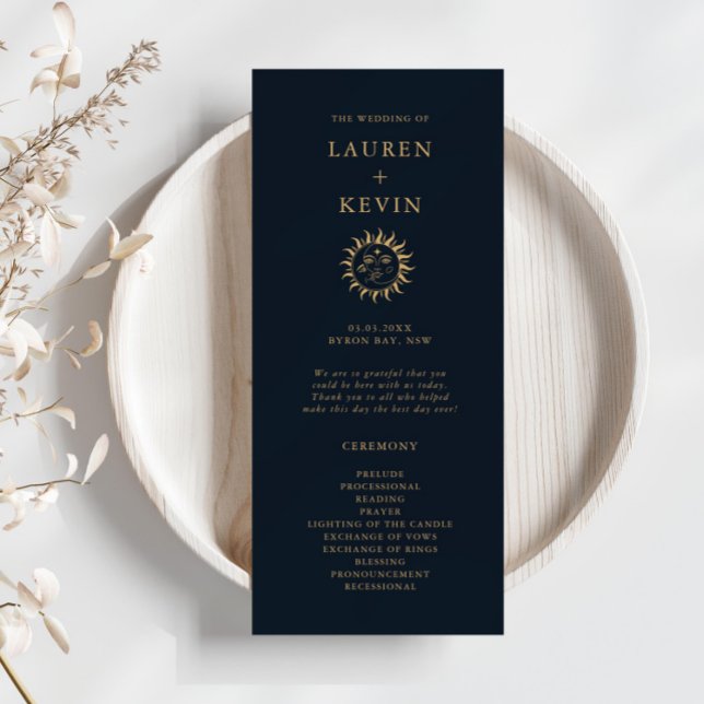 Celestial Sun and Moon Wedding Ceremony Program (Creator Uploaded)