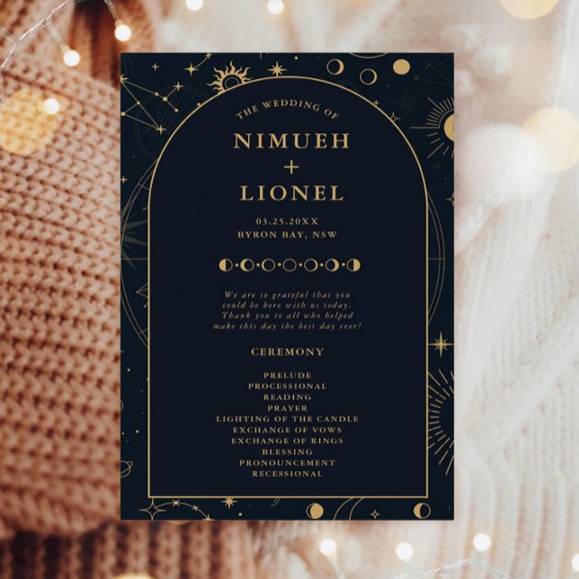 Celestial Sun and Moon Wedding Ceremony Program (Creator Uploaded)