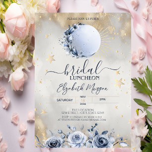 Celestial Sun,Blue Moon Roses Bridal Luncheon Invitation
