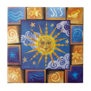 Celestial Sun Ceramic Tile