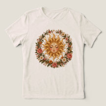 **Celestial Sun Goddess Floral Wreath Women's T-Sh