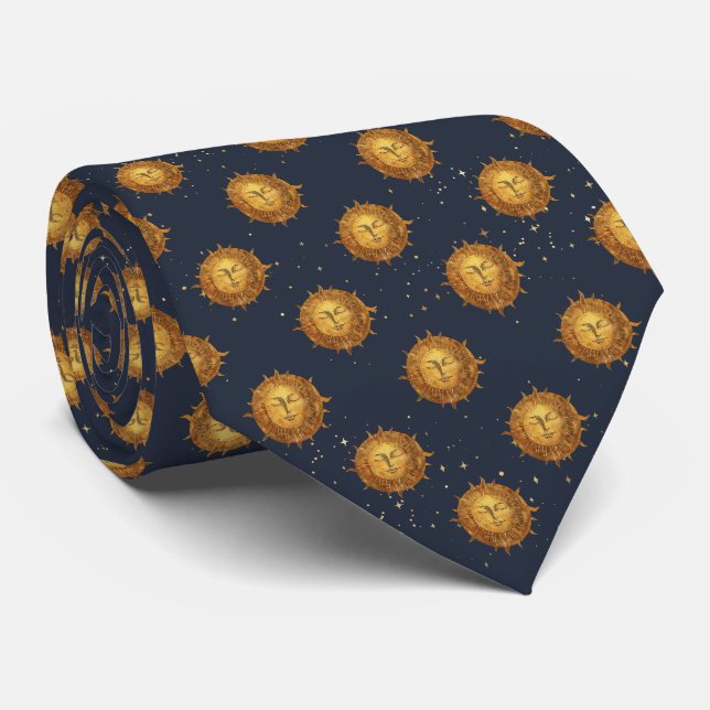 Celestial Sun Gold Pattern (1) Tie (Rolled)