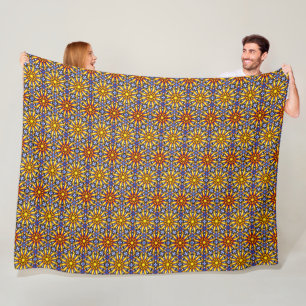 Celestial Sun Mandala  Fleece Blanket