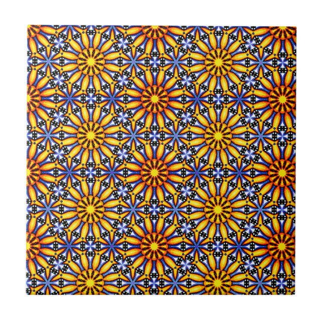 Celestial Sun Mandala  Stone Coaster (Front)