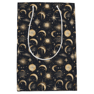 Celestial Sun Moon and Stars Night Sky  Medium Gift Bag