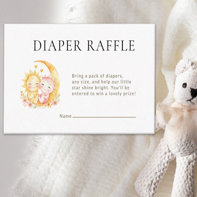 Celestial Sun Moon Baby Shower Diaper Raffle Enclosure Card (Creator Uploaded)