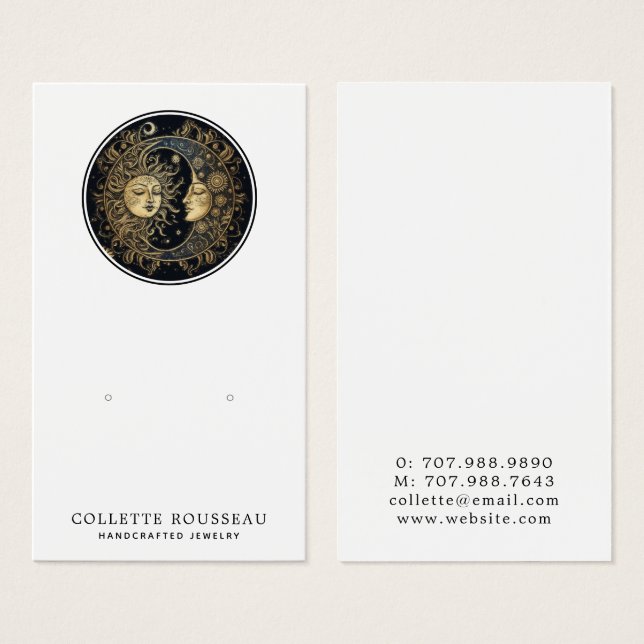 Celestial Sun Moon Earring Jewellery Display (Front & Back)