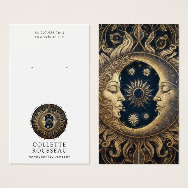 Celestial Sun Moon Earring Jewellery Display (Front & Back)