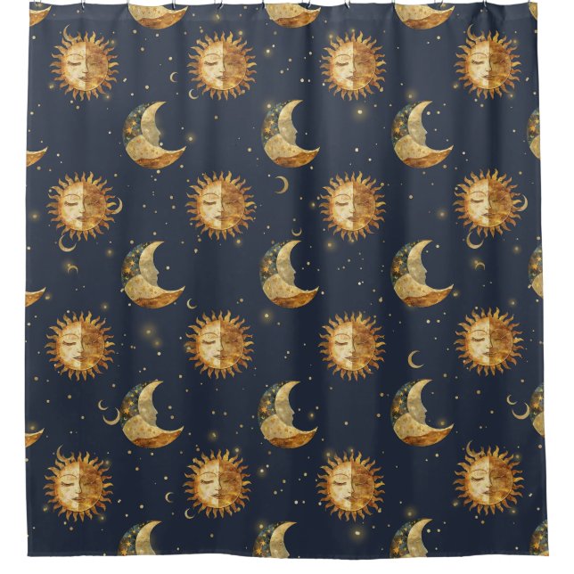 Celestial Sun & Moon Gold Starry Night Pattern (Front)