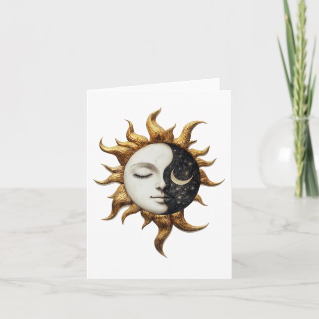 Celestial Sun & Moon Greetings card (Front)