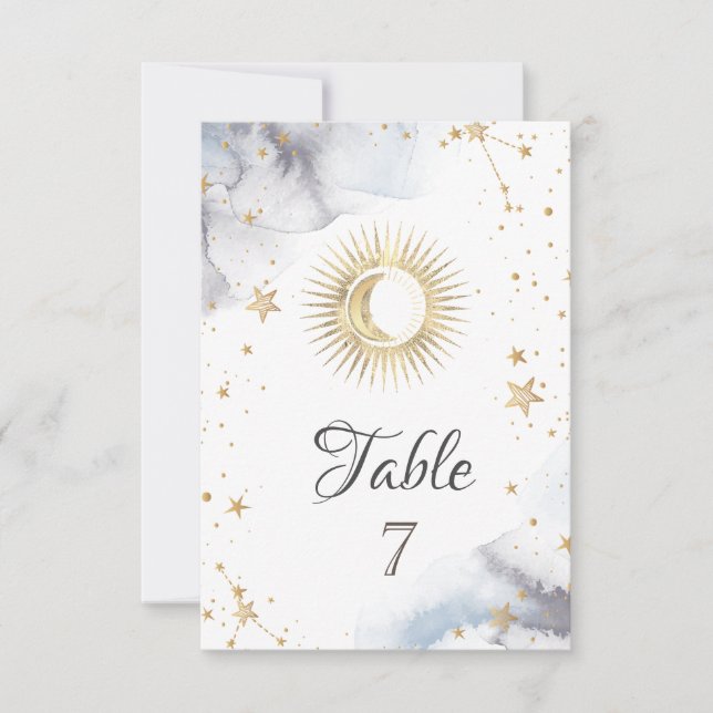 Celestial Sun,Moon,Stars Invitation (Front)