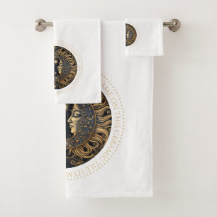 Celestial Sun Moon Stars Personalized Bath Towel Set