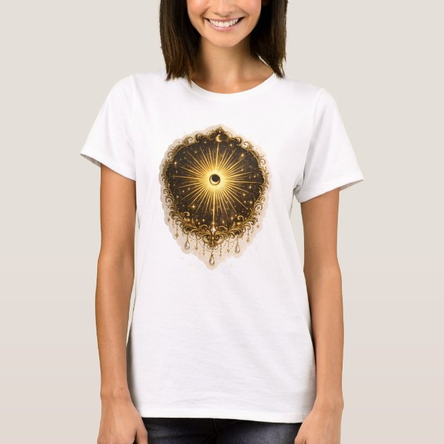 Celestial Sun Moon Symbol Sacred Cosmic Balance T-Shirt (Front)