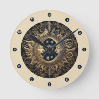 Celestial Sun Moon Wall Clock