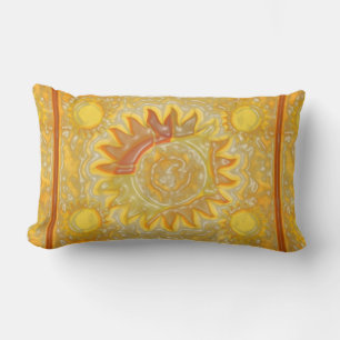 Celestial Sun Orange Lumbar Pillow