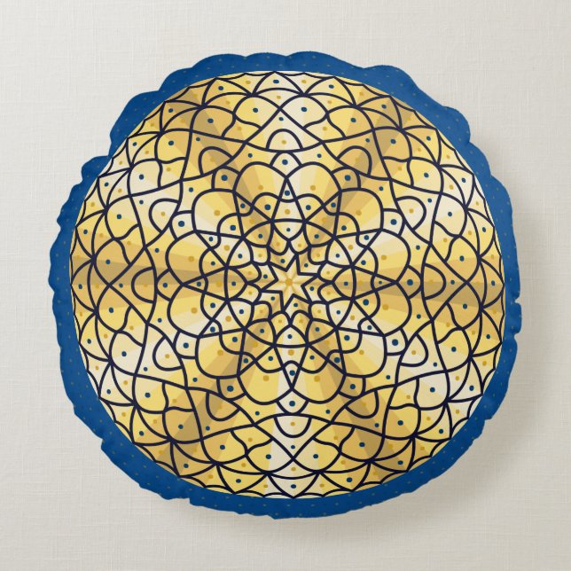 Celestial Sun Round Pillow (Front)
