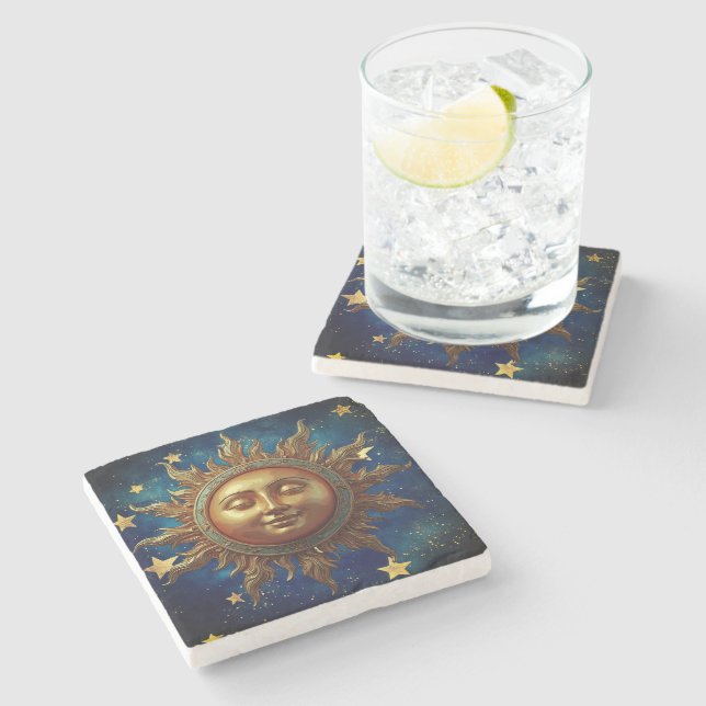 Celestial Sun Stone Coaster (Side)