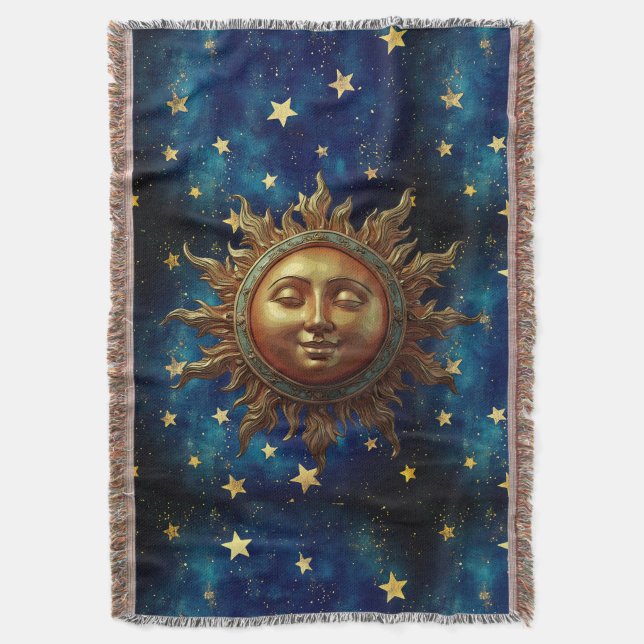 Celestial Sun  Throw Blanket (Front Vertical)