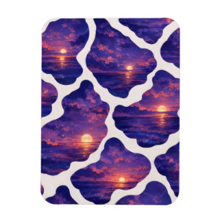 Celestial Sunset Ocean Pattern Magnet
