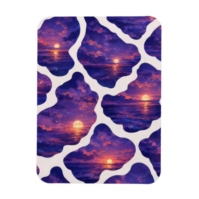 Celestial Sunset Ocean Pattern Magnet (Vertical)