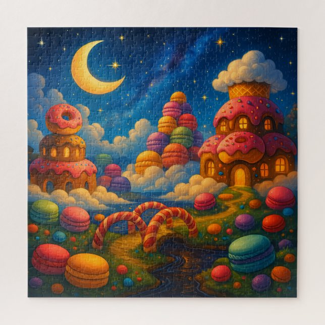 Celestial Sweetsland – Fantasy Puzzle of Moonlit C (Vertical)