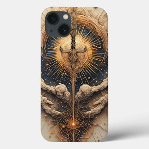 Celestial Sword with Angel Wings iPhone 13 Case