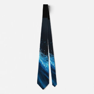 Celestial Symphony in Blue, Silver, and Gray Tie