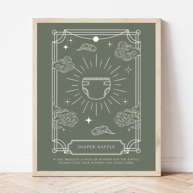 Celestial Tarot Baby Shower Diaper Raffle Sign (Creator Uploaded)