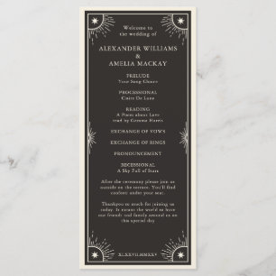 Celestial Tarot Boho star wedding ceremony program