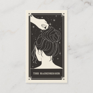 Celestial Tarot Bridal hair Black Business card