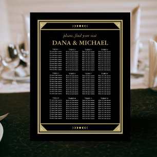 Celestial Tarot Gold Black Wedding Seating Chart F