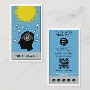 Celestial Tarot Sun Therapist Counsellor Logo Business Card