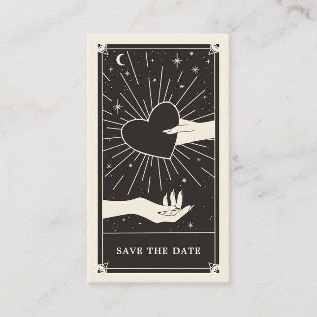 Celestial Tarot Wedding Save the Date Card (Front)