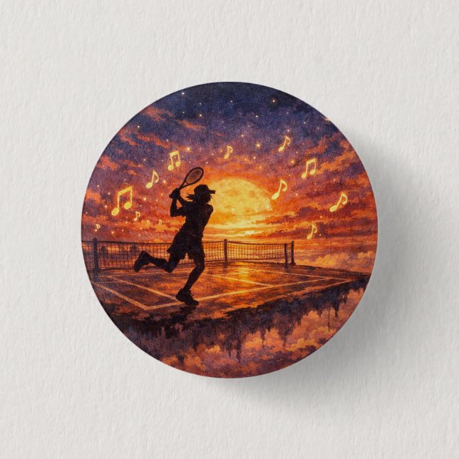 Celestial tennis badge  1 inch round button (Front)